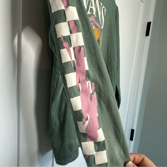 🎆VANS HEARTLANDER BFF LONG SLEEVE T-SHIRT GREEN XS Xtra small graphic cotton - Picture 6 of 10